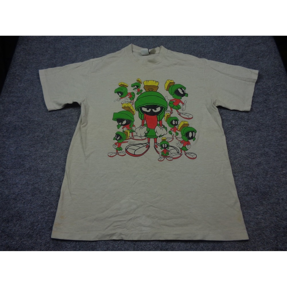 Vintage 90s Marvin The Martian T-Shirt L Looney Tunes Warner Bros Made In USA